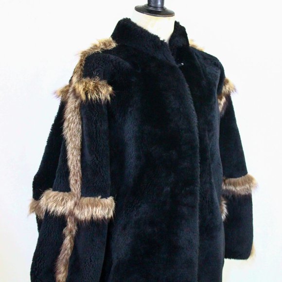 Designer Mouton sheep skin and racoon trim jacket - Picture 4 of 4